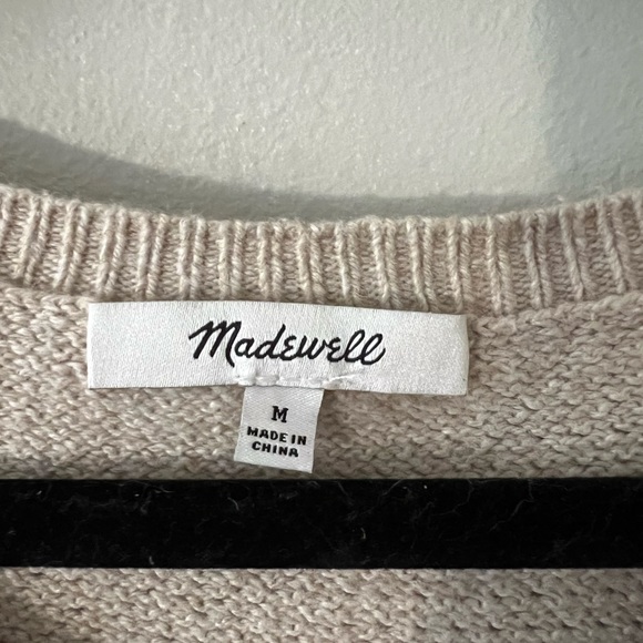 Madewell Oatmeal High Lo Sweater, M - Picture 3 of 4